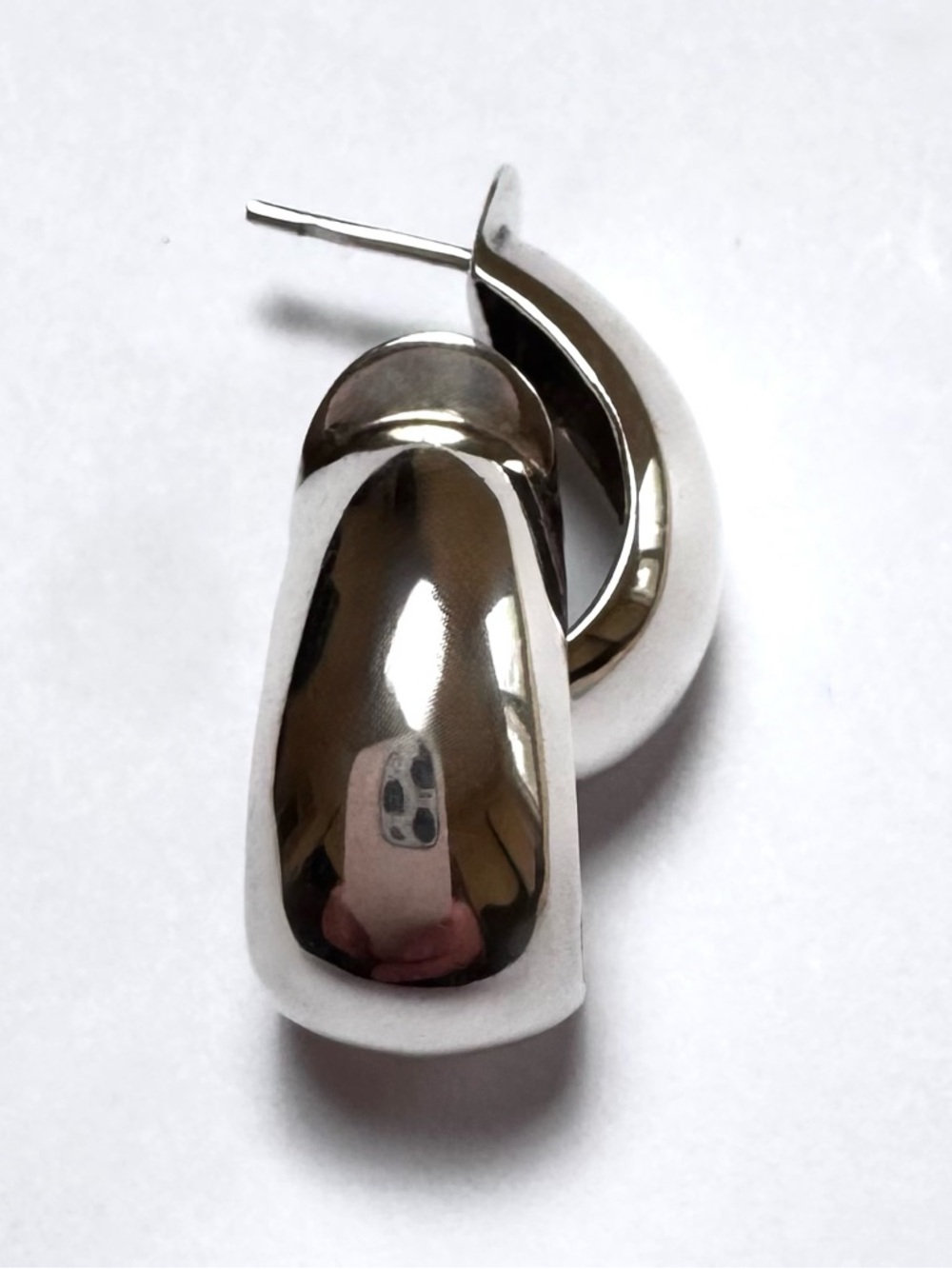 RARE SILPADA Earrings J Hoop Sterling Silver Post P1908 Hard to Find SILPADA